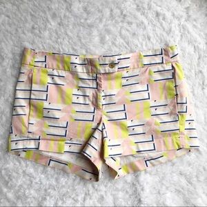 J.Crew 3” Printed Stretch Chino Shorts Geometric Cotton Blend Preppy Size 10